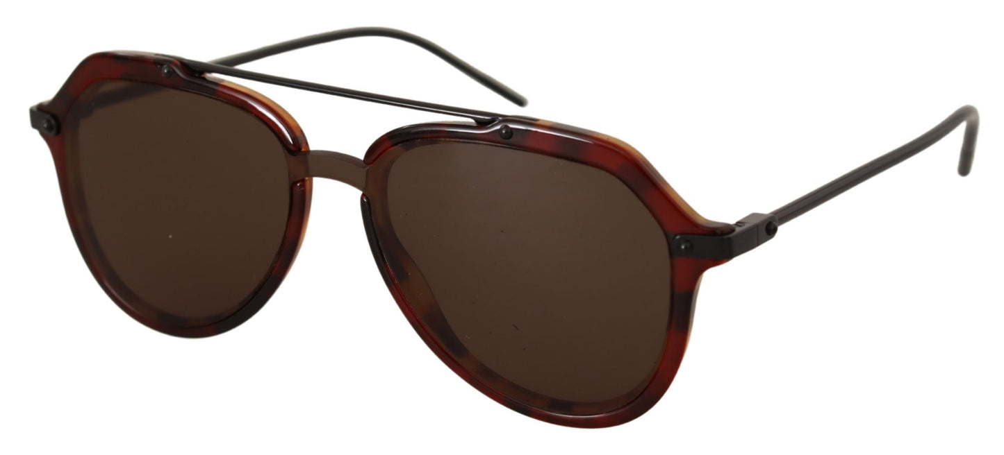 Dunkelrote Havanna Pilot UV-Schutz-Sonnenbrille