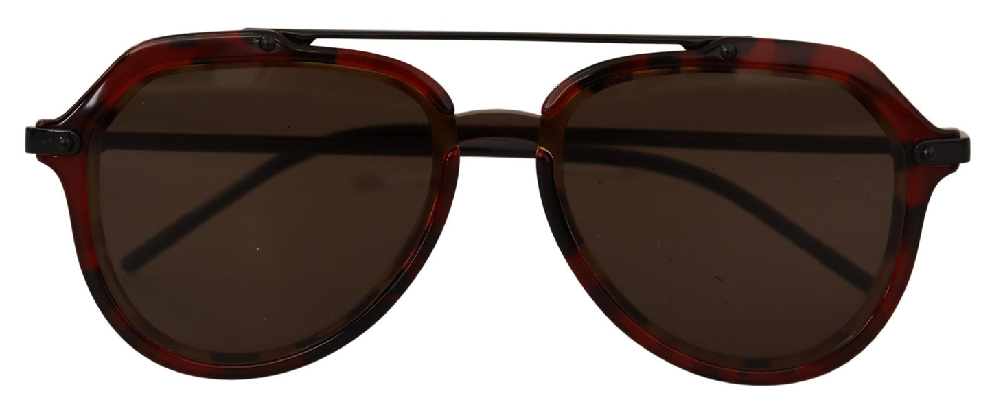 Dunkelrote Havanna Pilot UV-Schutz-Sonnenbrille