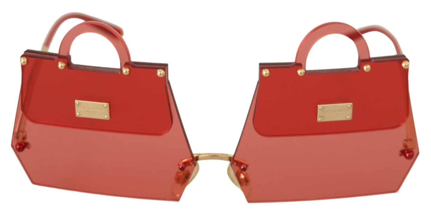 Transparente Rot-Gold-Metall SICILY BAG Transparente Sonnenbrille