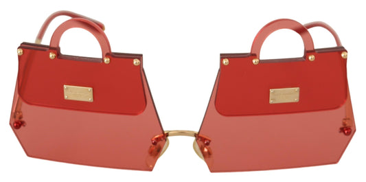 Transparente Rot-Gold-Metall SICILY BAG Transparente Sonnenbrille