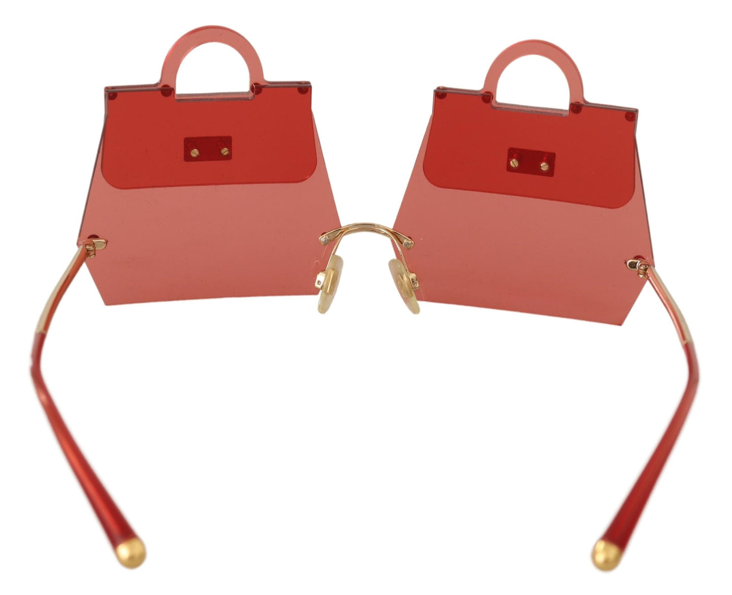 Transparente Rot-Gold-Metall SICILY BAG Transparente Sonnenbrille