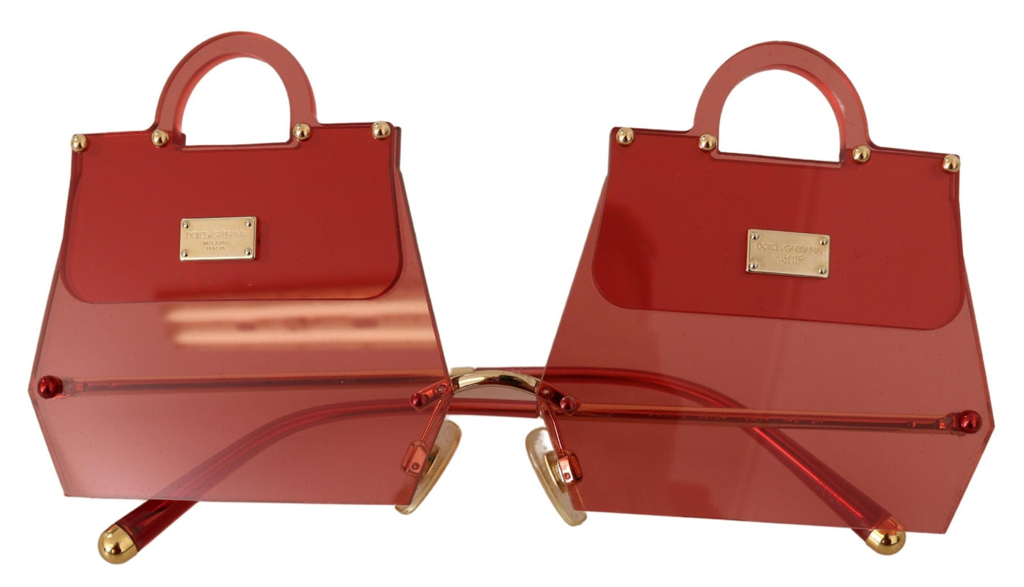 Transparente Rot-Gold-Metall SICILY BAG Transparente Sonnenbrille