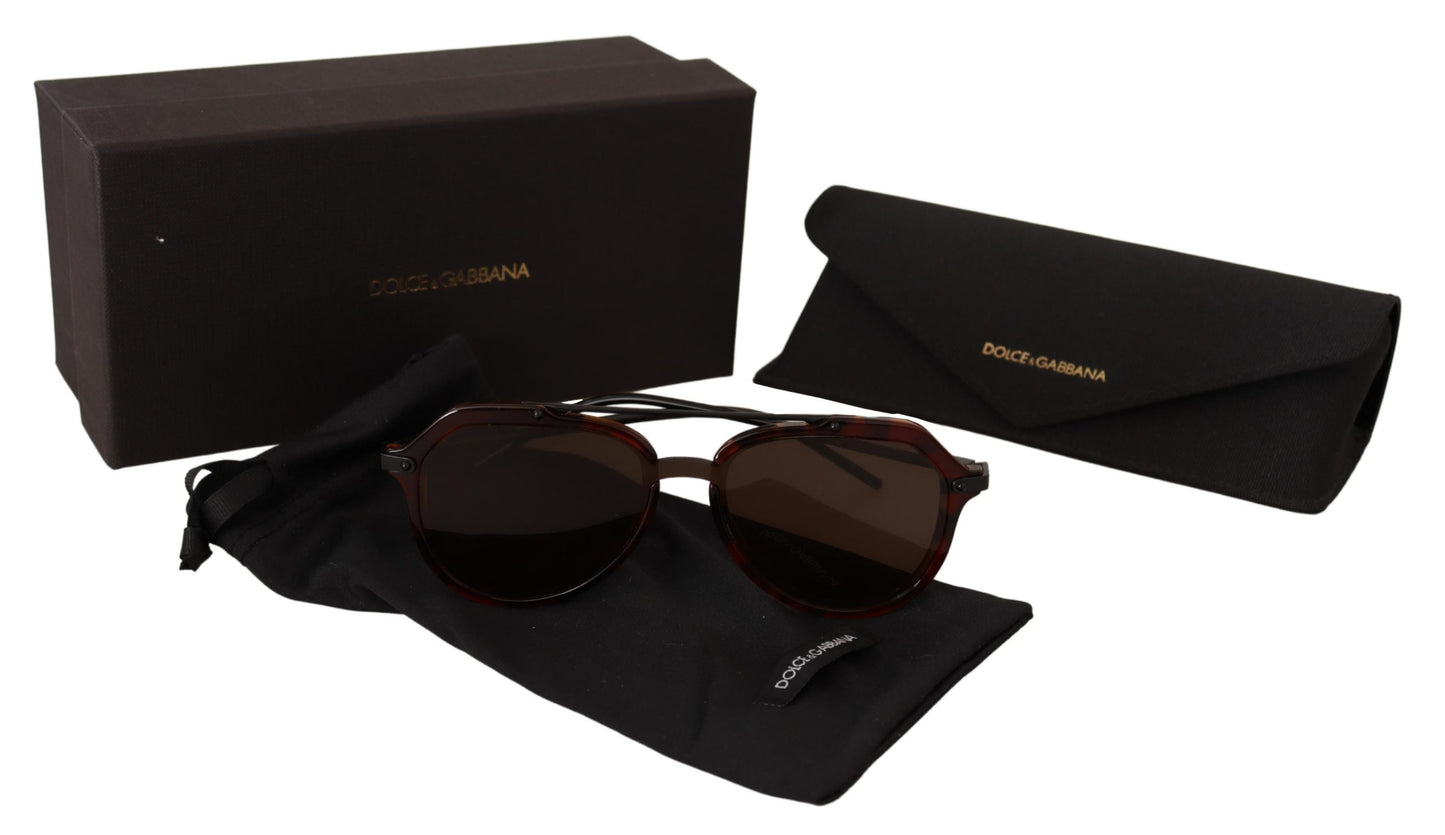 Dunkelrote Havanna Pilot UV-Schutz-Sonnenbrille