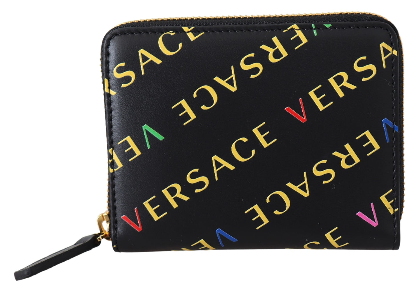 Schwarzes Leder Portemonnaie mit Reißverschluss