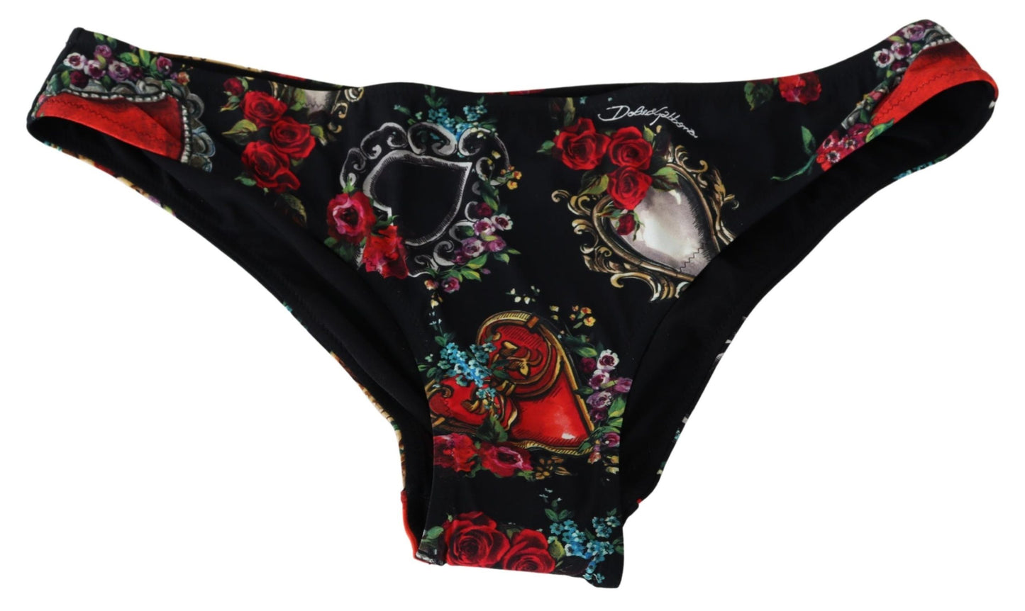 Schwarzes Heiliges Herz Druck Beachwear Bikini Bottom