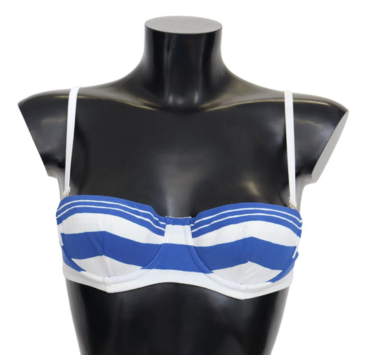 Blau Weiße Streifen Frauen Beachwear Bikinioberteile