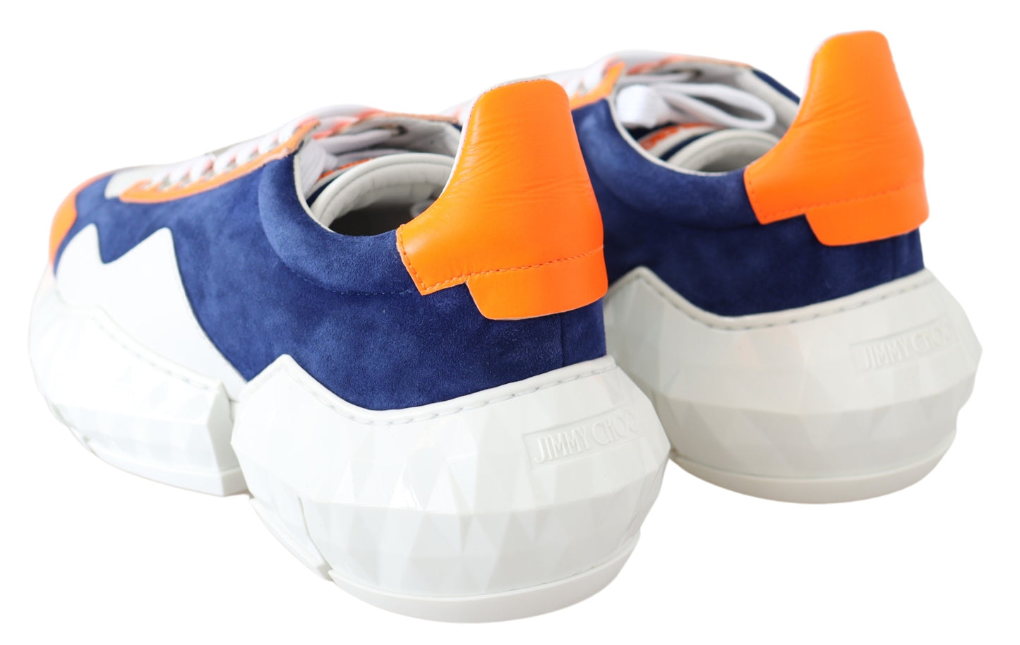 Diamant Blau Orange Leder Sneaker