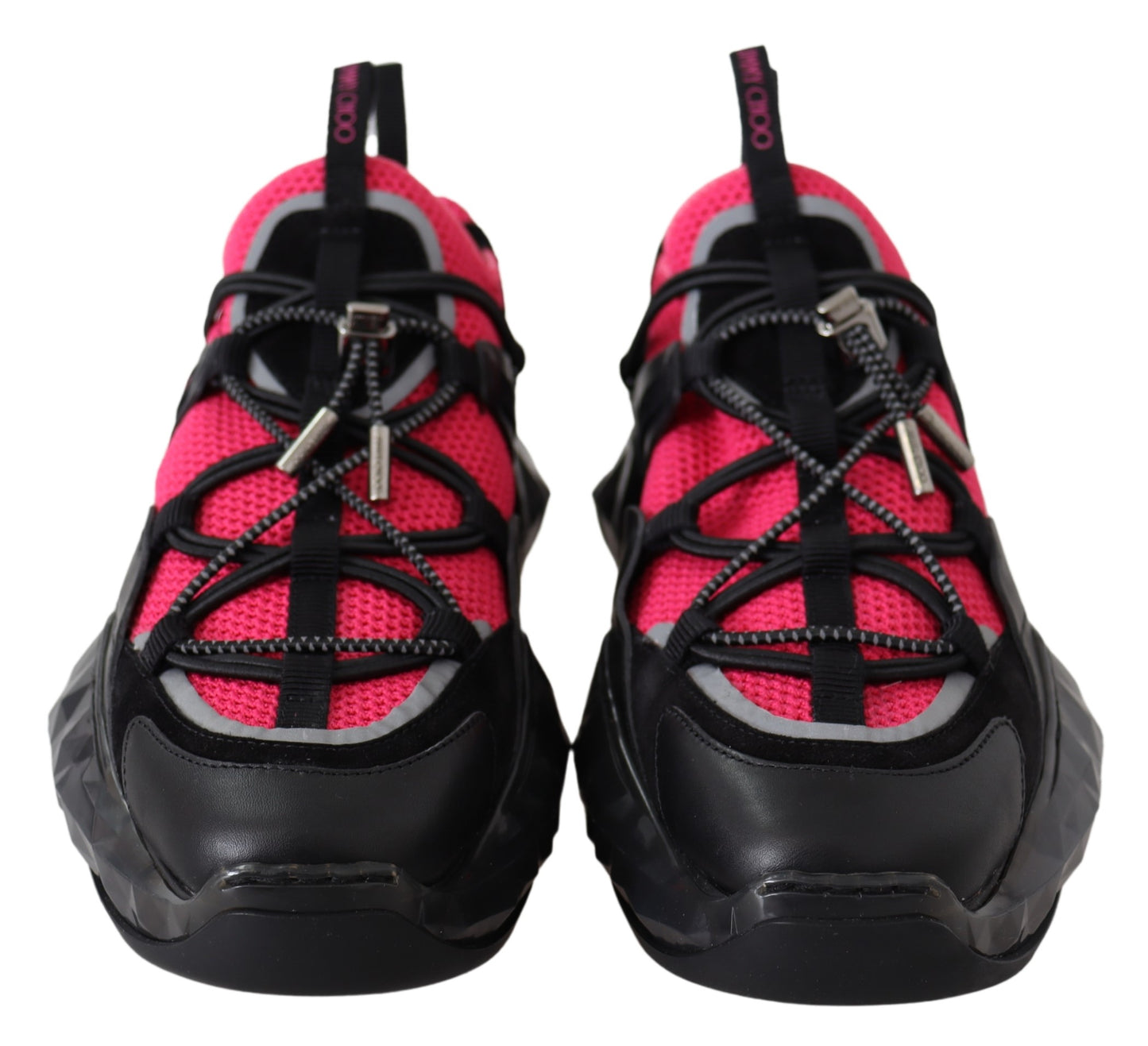 Diamant Schwarz Rosa Leder Sneaker