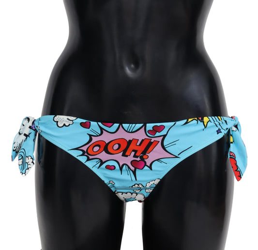 Blau Cartoon Print Badeanzug Beachwear Bikini Bottom
