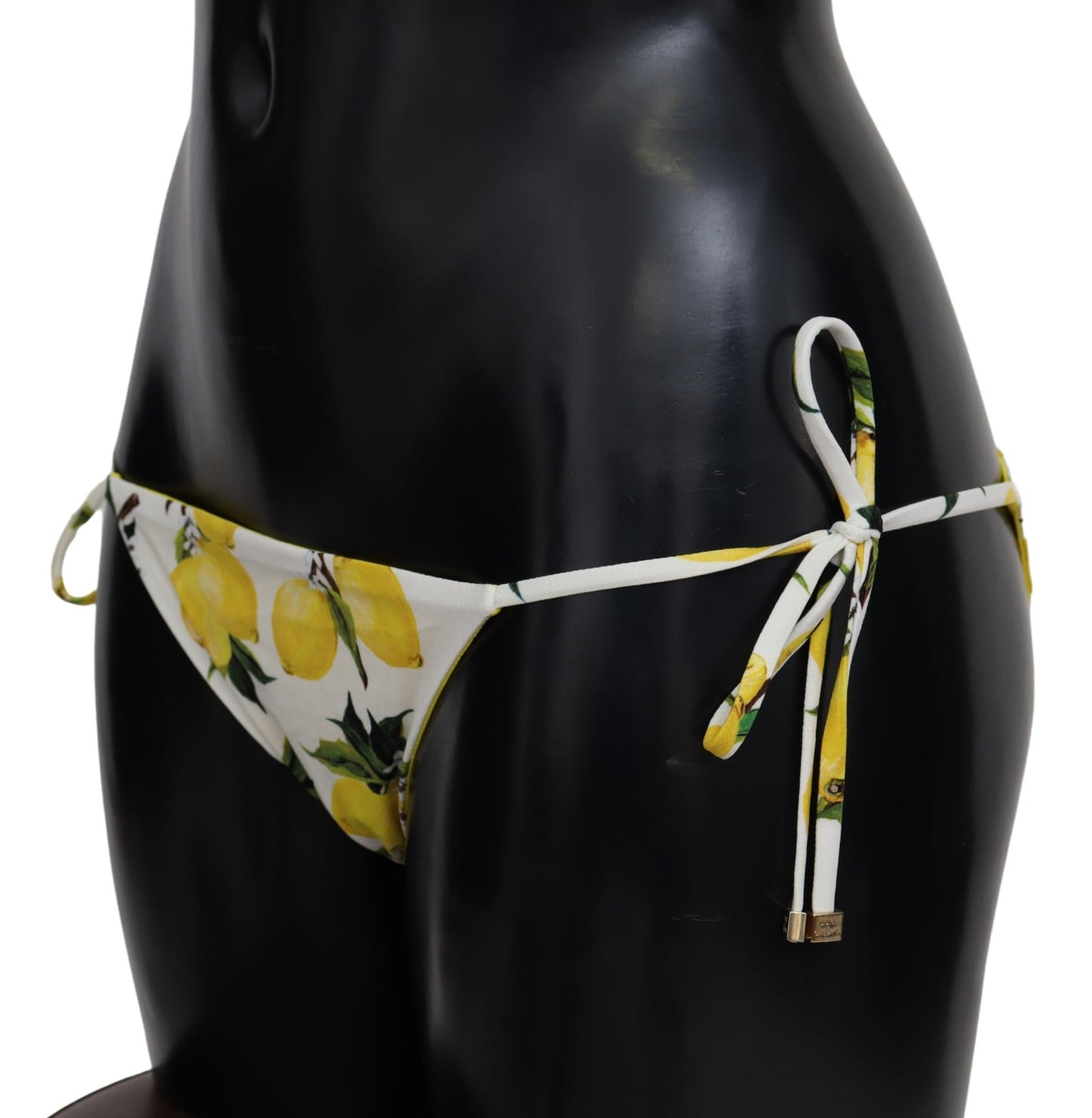 Weißer Lemon Print Bottom Bikini Bademode Badeanzug