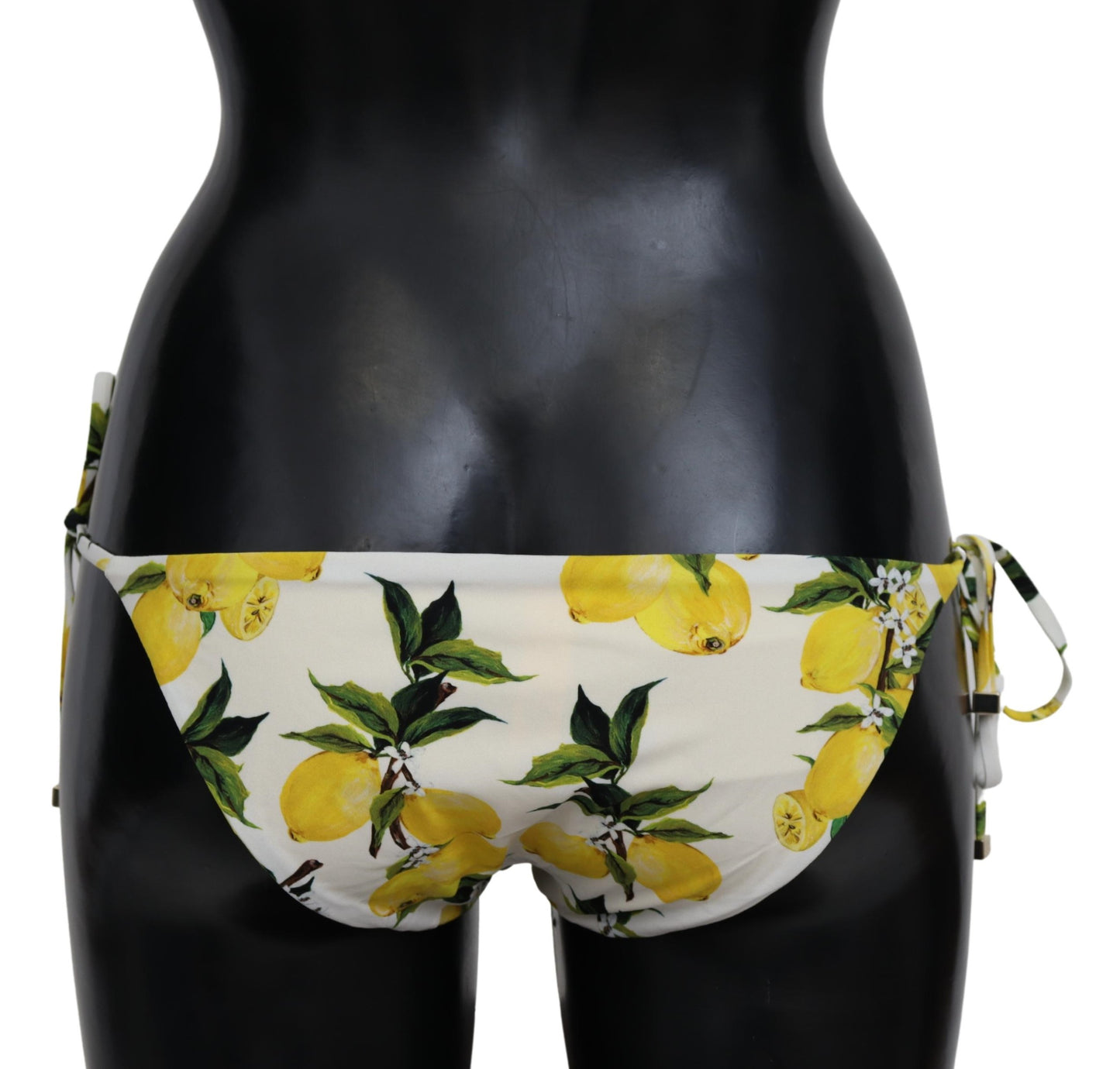 Weißer Lemon Print Bottom Bikini Bademode Badeanzug