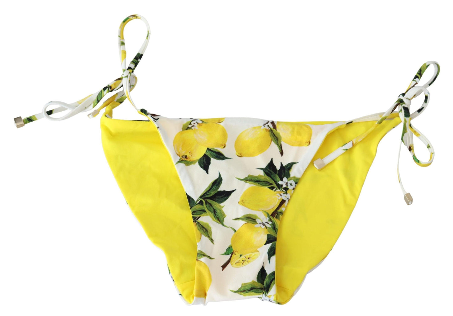 Weißer Lemon Print Bottom Bikini Bademode Badeanzug