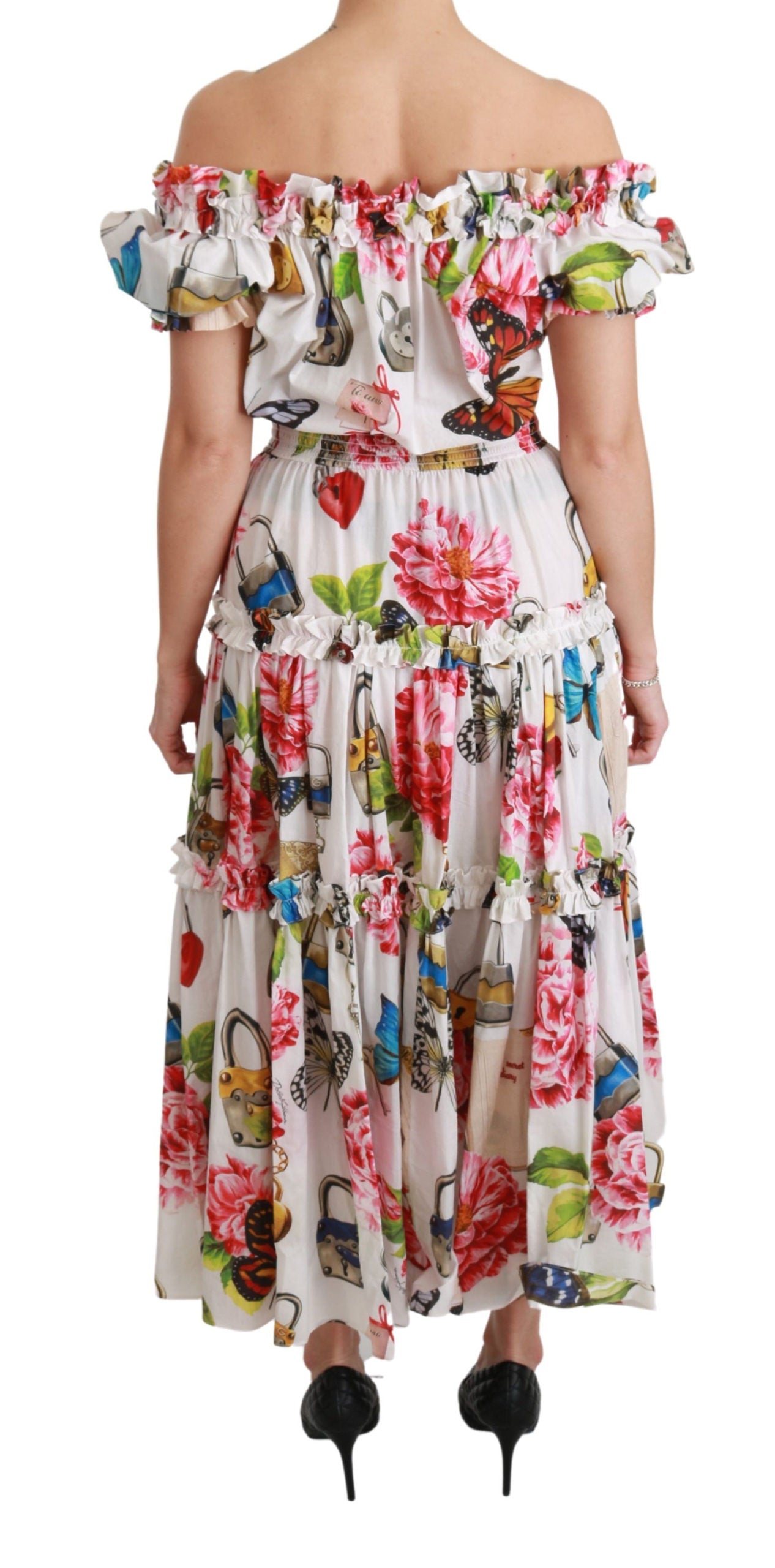 Weißes Märchenkleid aus Baumwolle schulterfrei