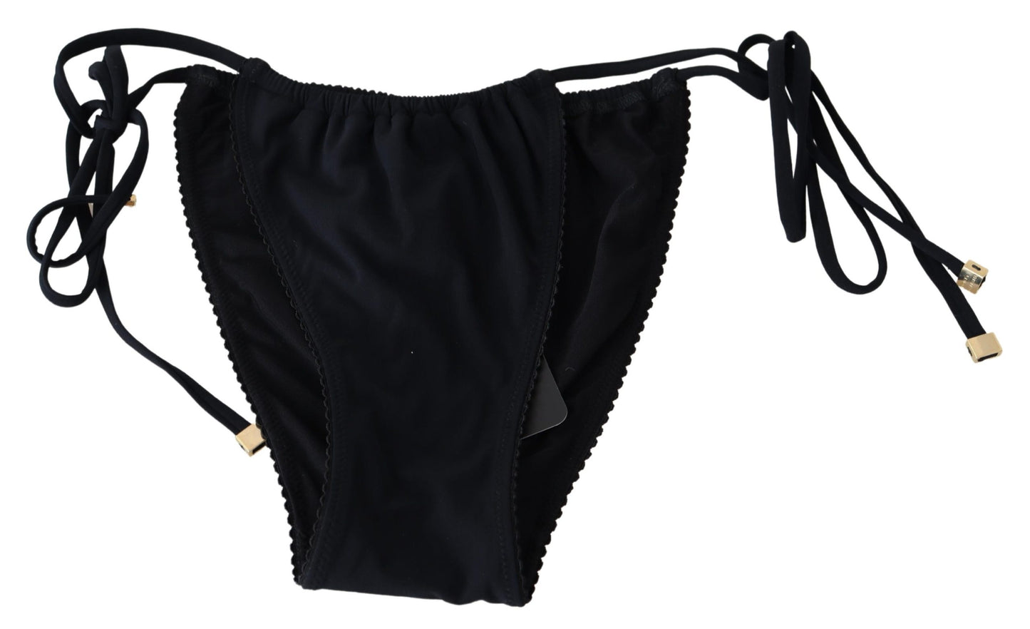 Schwarzer Badeanzug mit Krawattenverschluss Beachwear Bikini Bottom