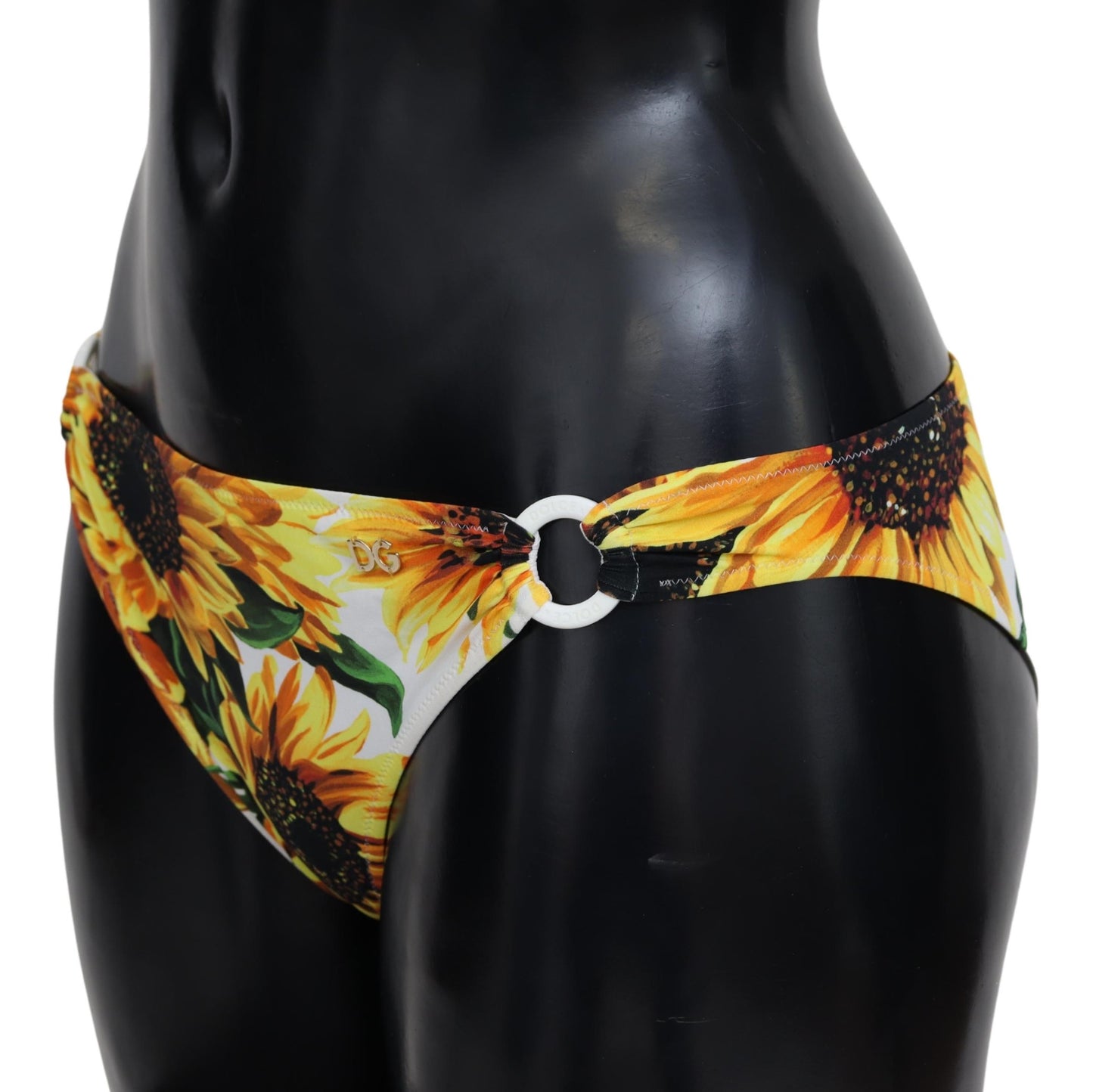 Weißer Sonnenblumendruck Beachwear Bikini Bottom