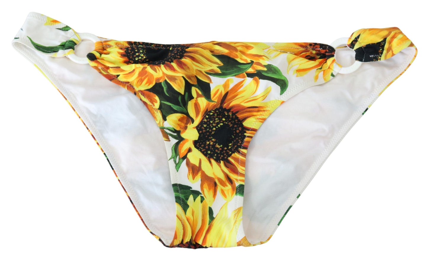 Weißer Sonnenblumendruck Beachwear Bikini Bottom