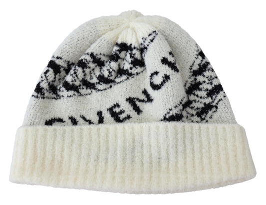 Weiße Wolle Unisex Winter Warm Beanie Hut