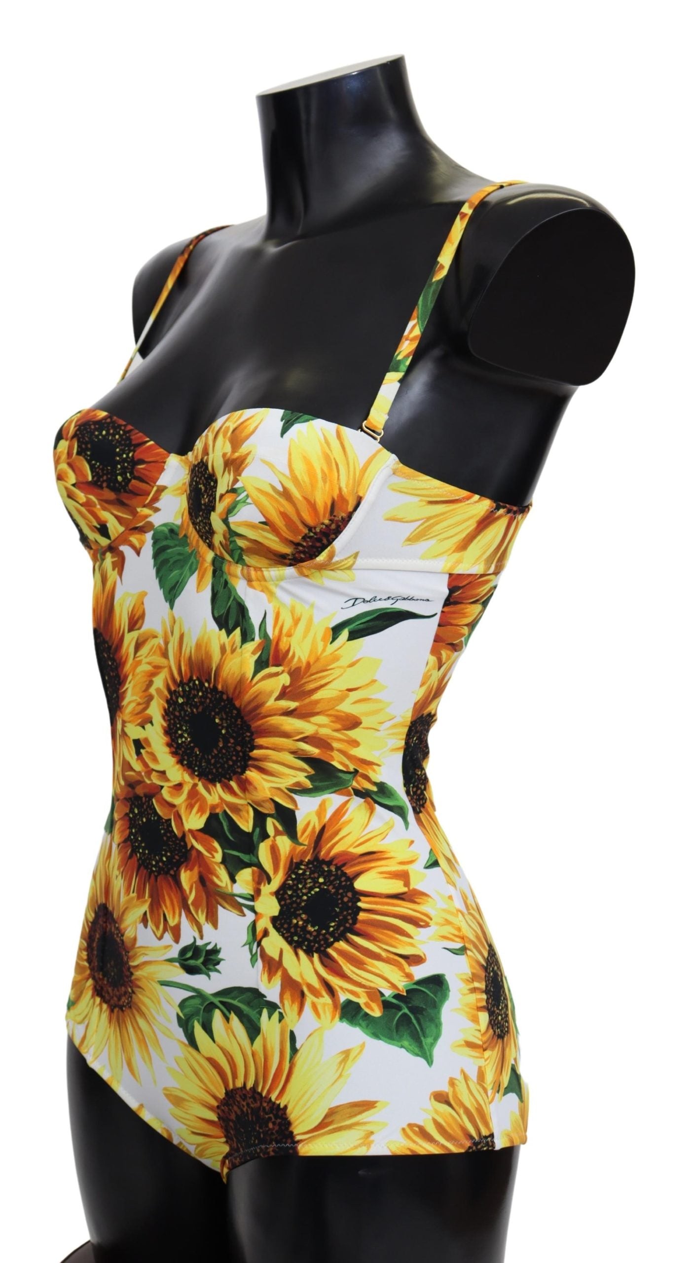 Weiße Sonnenblume Ein Stück Bademode Badeanzug Bikini