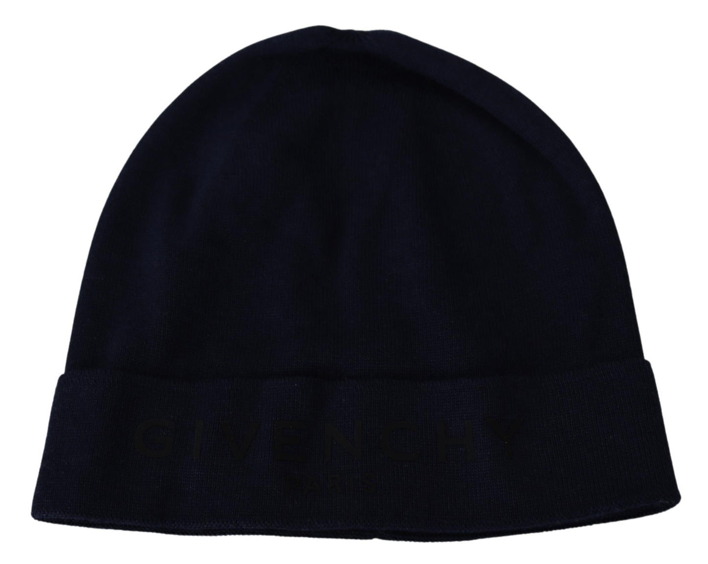 Blaue Baumwoll-Kaschmir-Beanie Wintermütze