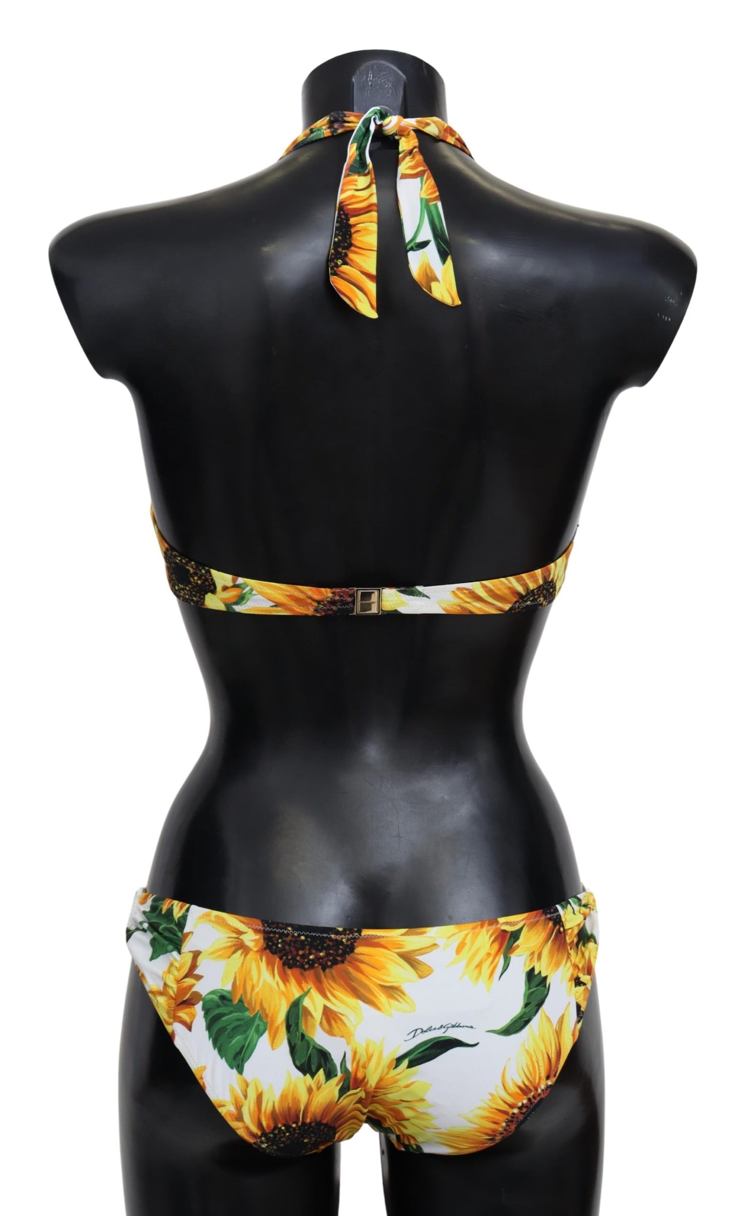 Weißer Sonnenblumenhalter Zweiteiliger Badeanzug Bikini