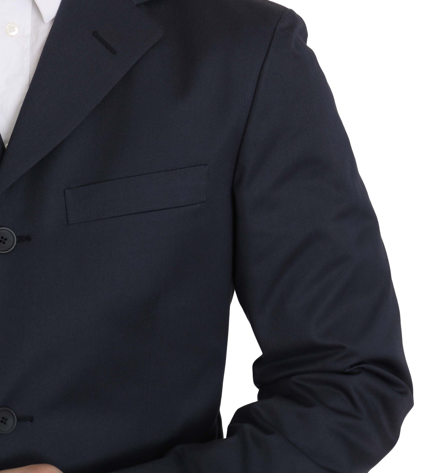 Zweiteiliger 3-Knopf-Baumwollanzug Blau Solid