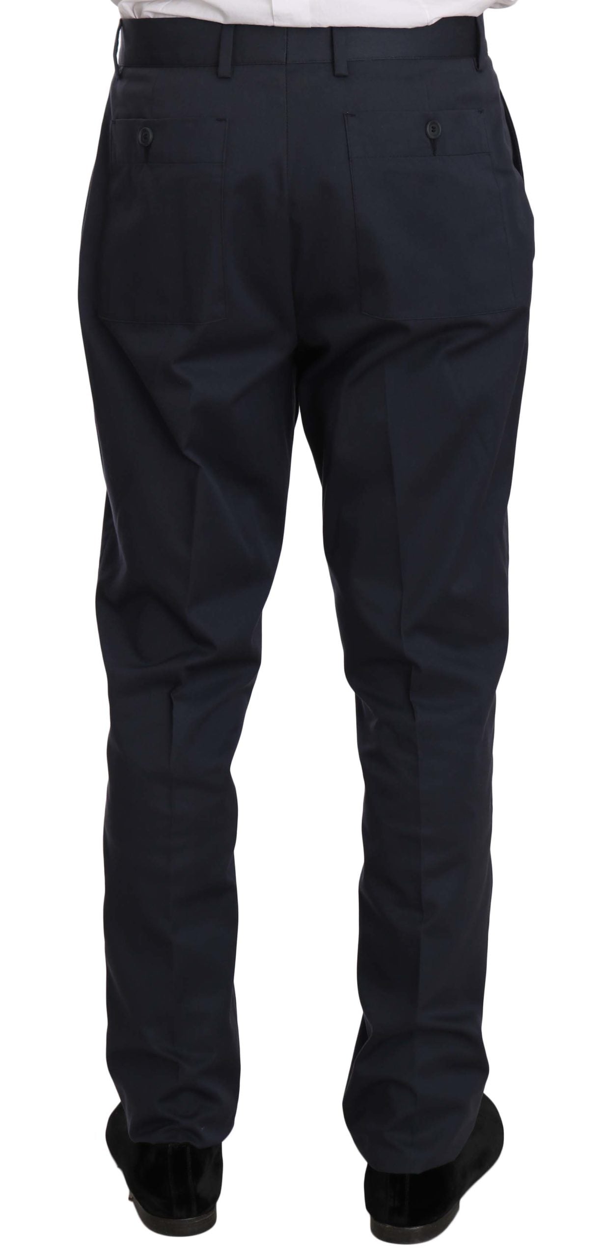 Zweiteiliger 3-Knopf-Baumwollanzug Blau Solid