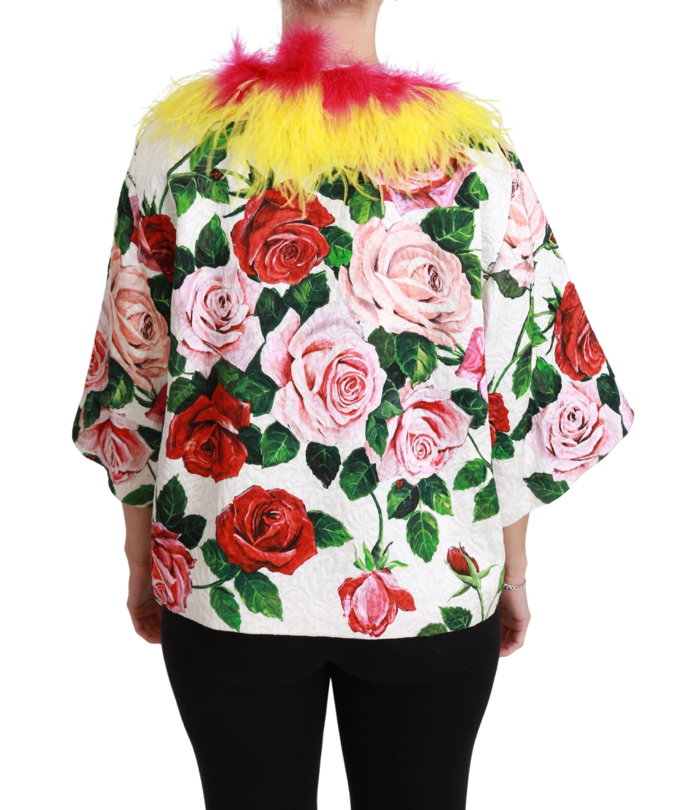 Weißer geblümter Mantel Capte Fur Roses Jacke