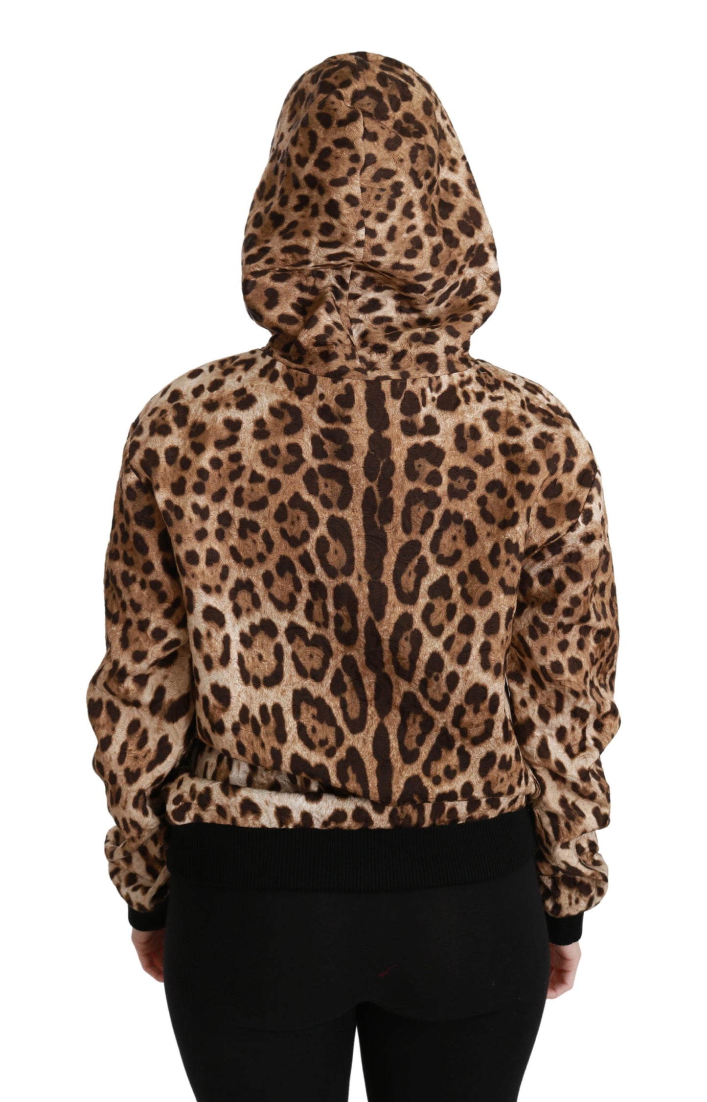 Brauner Ayers Leopard Pullover mit Kapuze und Nieten