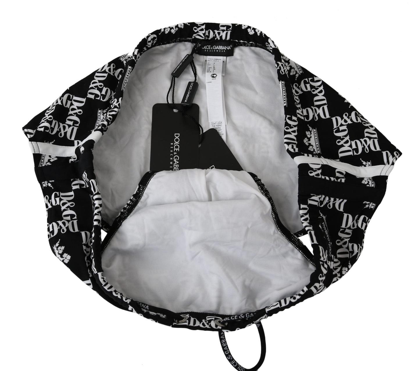 Schwarzer DG Logo Beachwear Slip Nylon Bademode