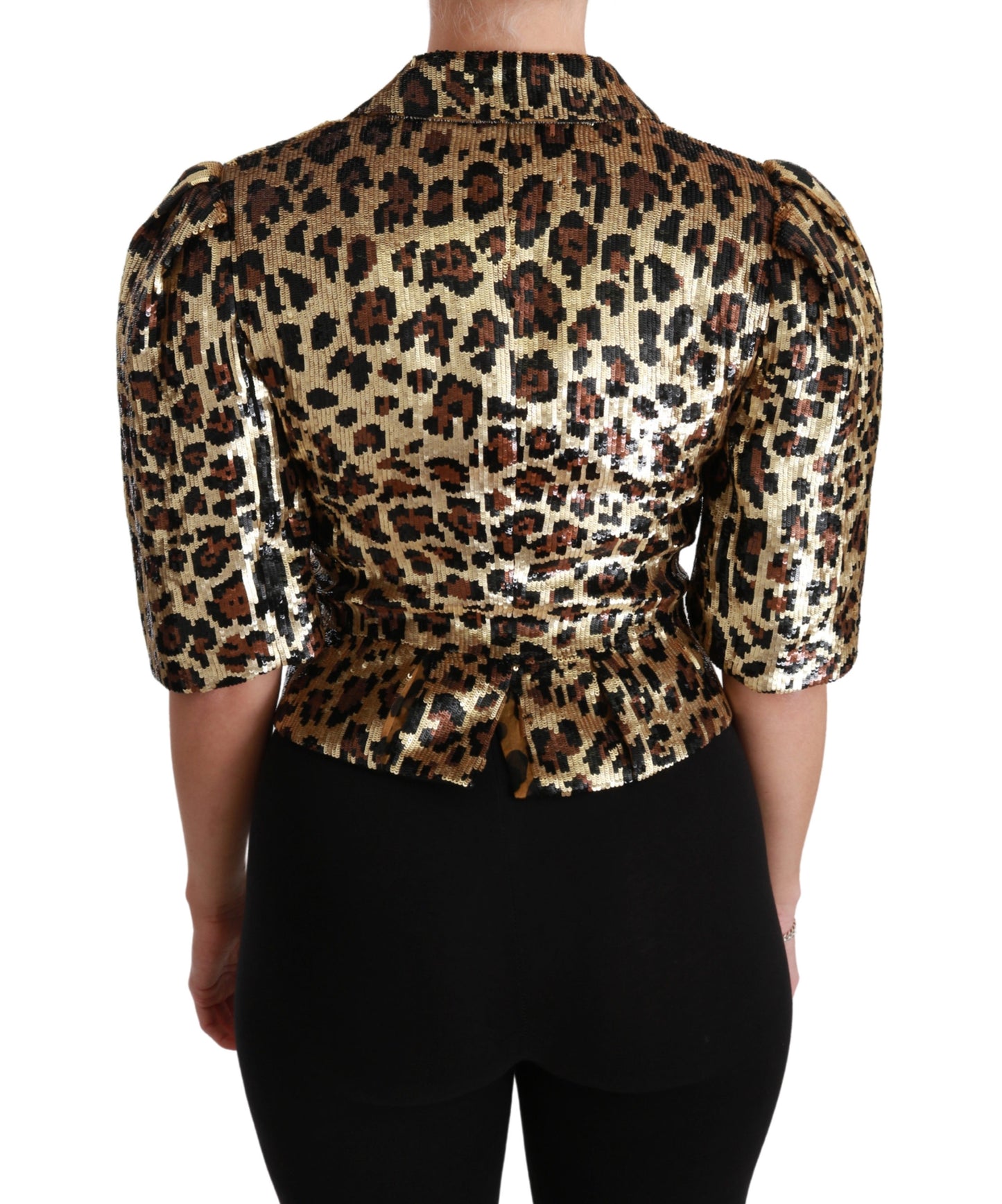Blazer Gold Leopard Pailletten Jacke