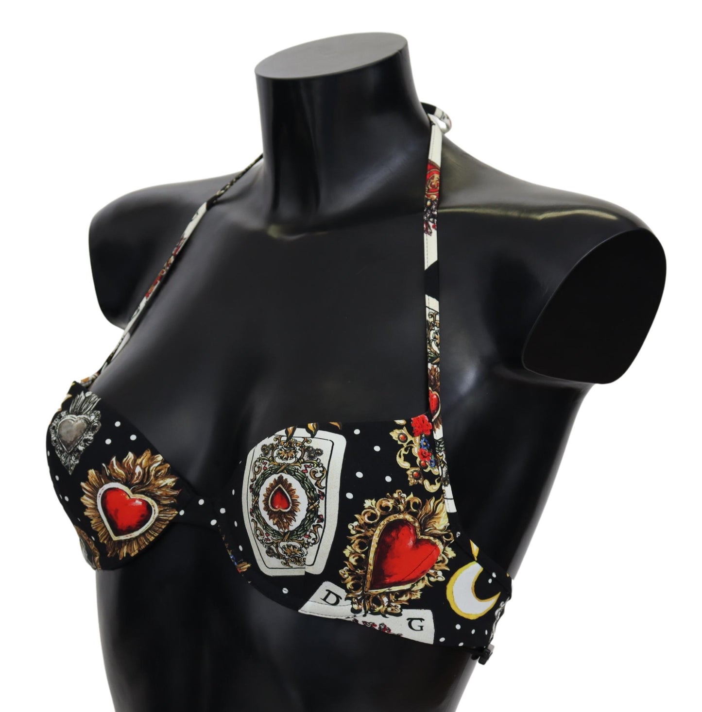 Black Card Deck Print Damen Bademode Bikini Tops