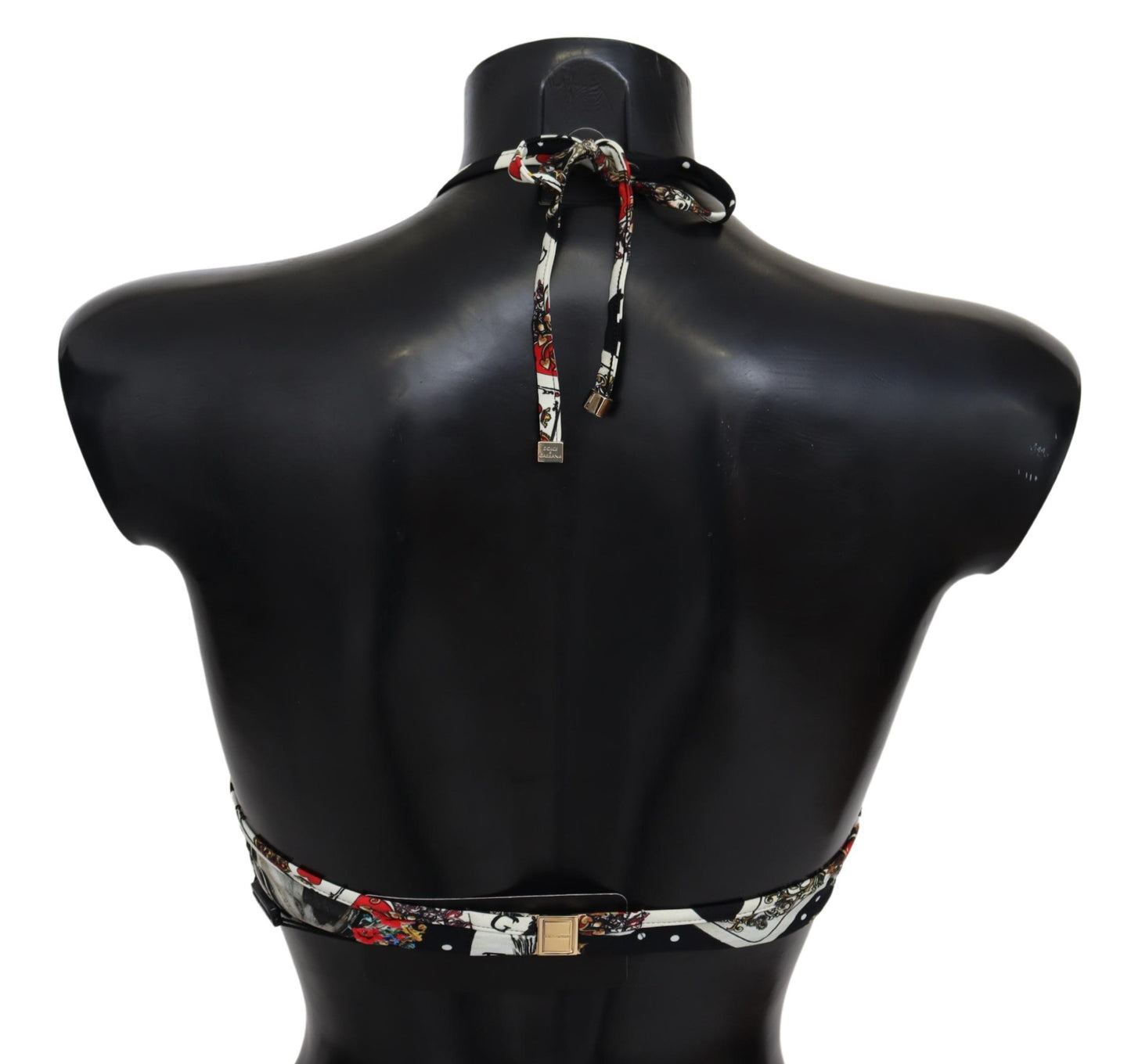 Black Card Deck Print Damen Bademode Bikini Tops