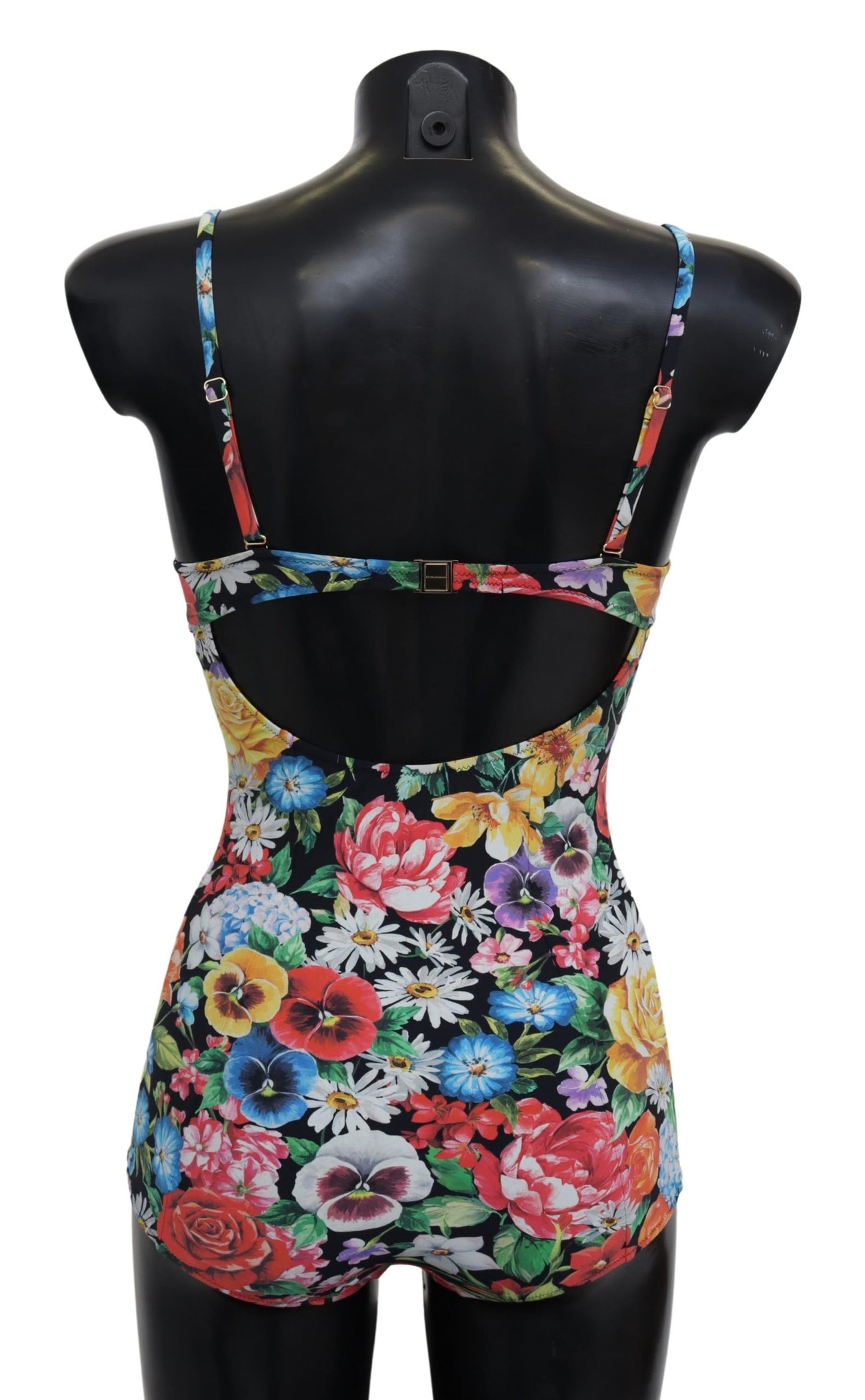 Schwarzer geblümter Einteiler Badebekleidung Badeanzug Bikini