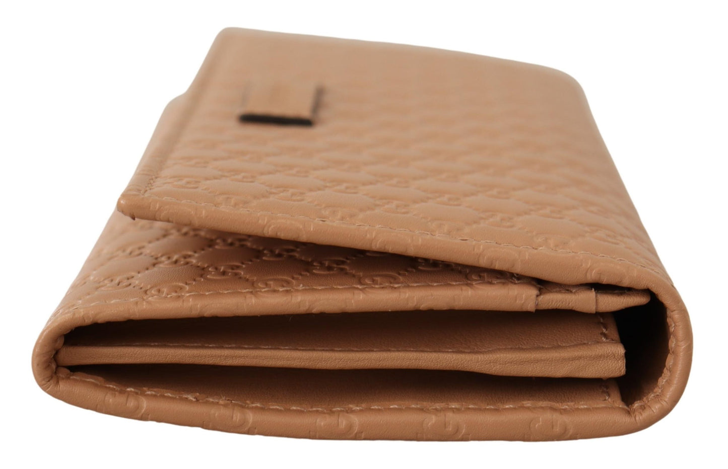 Braunes Leder Micro Guccissima Lange Brieftasche