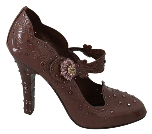 Braun Floral Kristall CINDERELLA Heels Schuhe