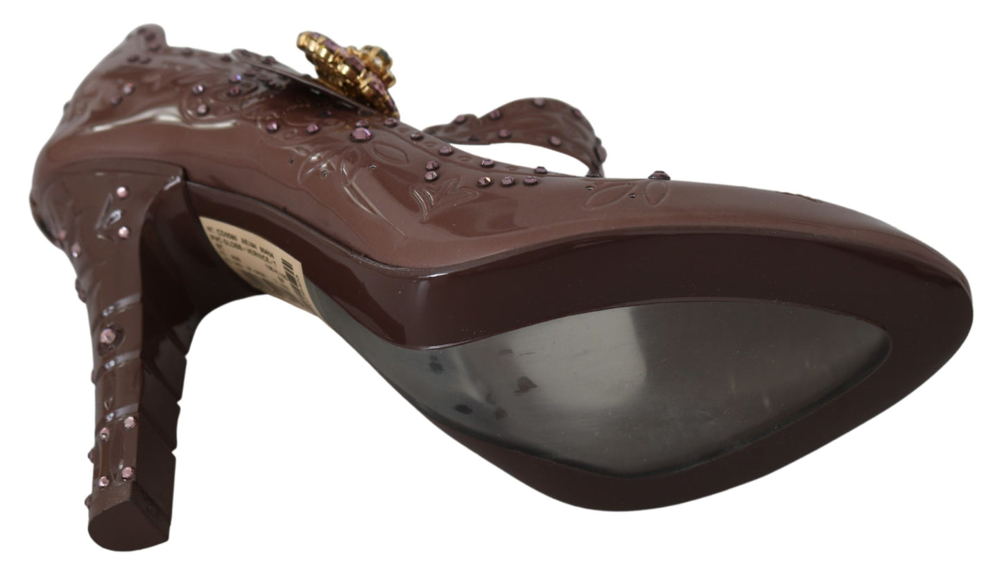 Braun Floral Kristall CINDERELLA Heels Schuhe
