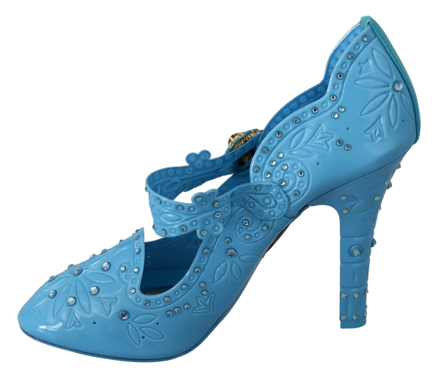 Blaue Floral Kristall CINDERELLA Heels Schuhe