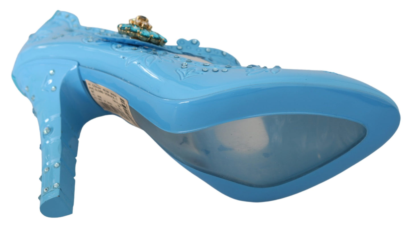 Blaue Floral Kristall CINDERELLA Heels Schuhe