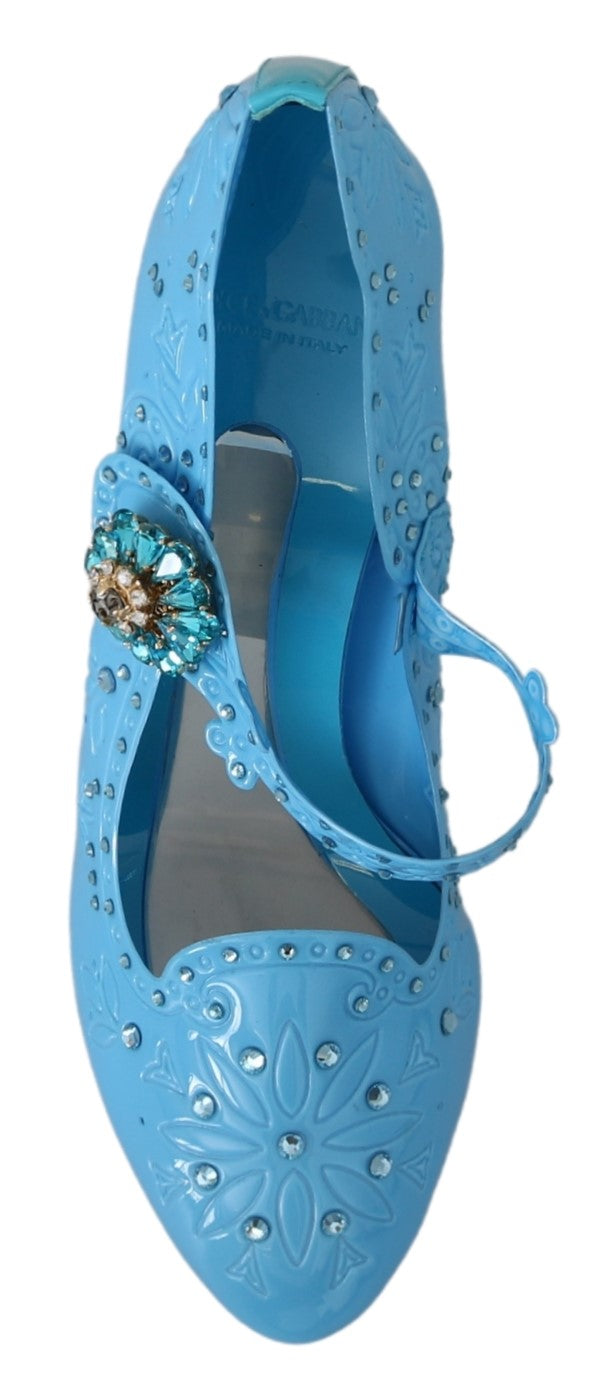 Blaue Floral Kristall CINDERELLA Heels Schuhe
