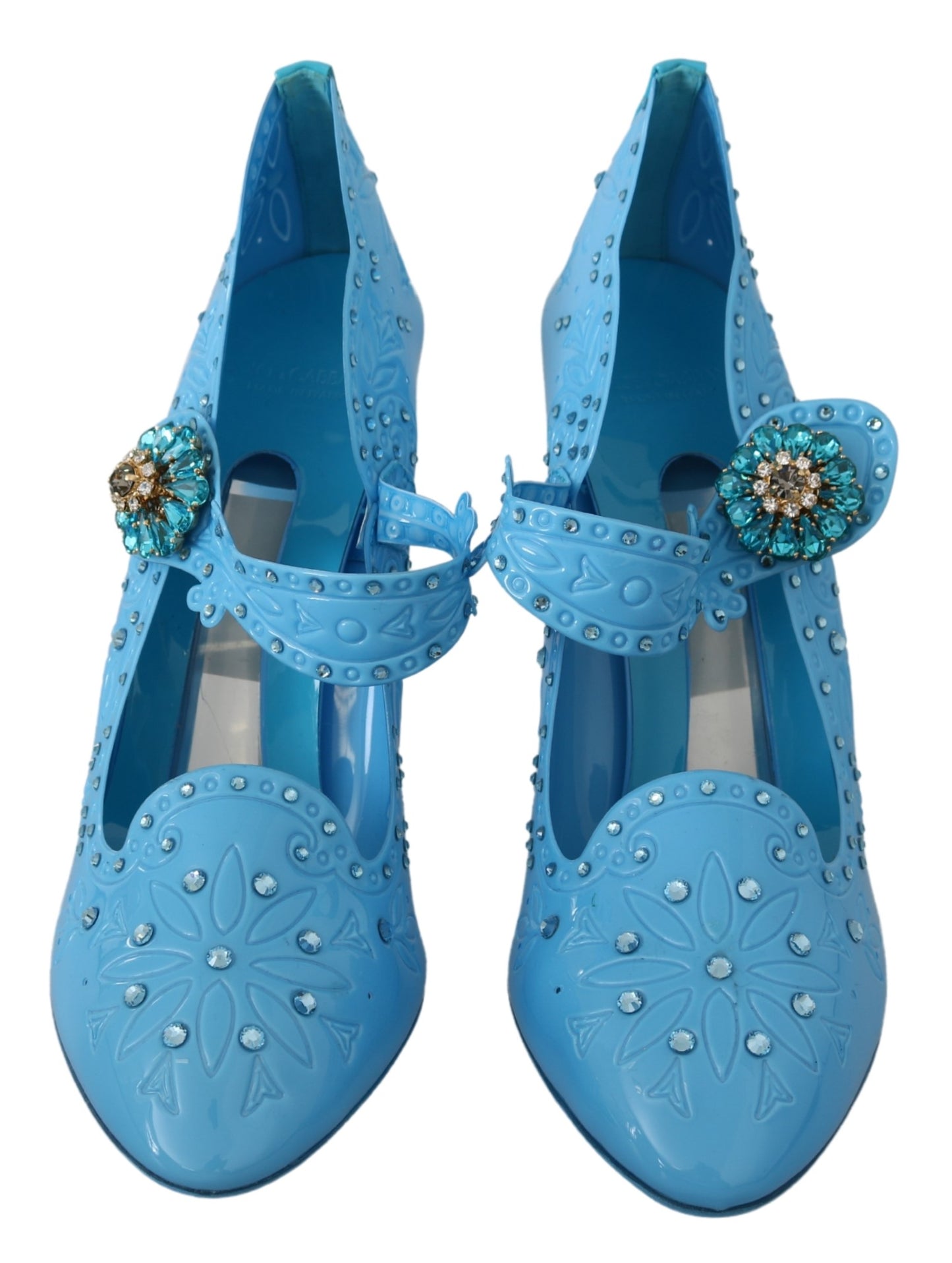 Blaue Floral Kristall CINDERELLA Heels Schuhe