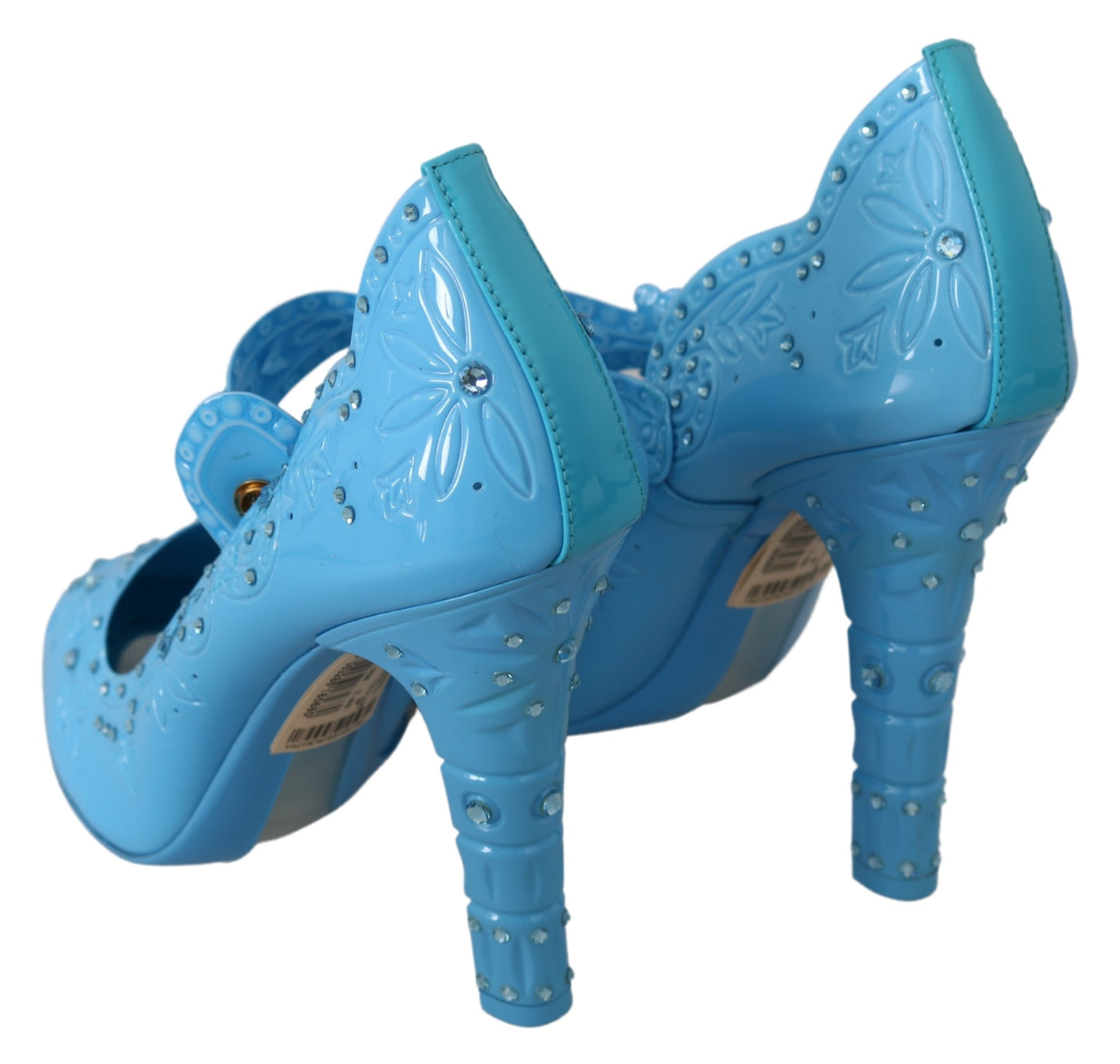 Blaue Floral Kristall CINDERELLA Heels Schuhe