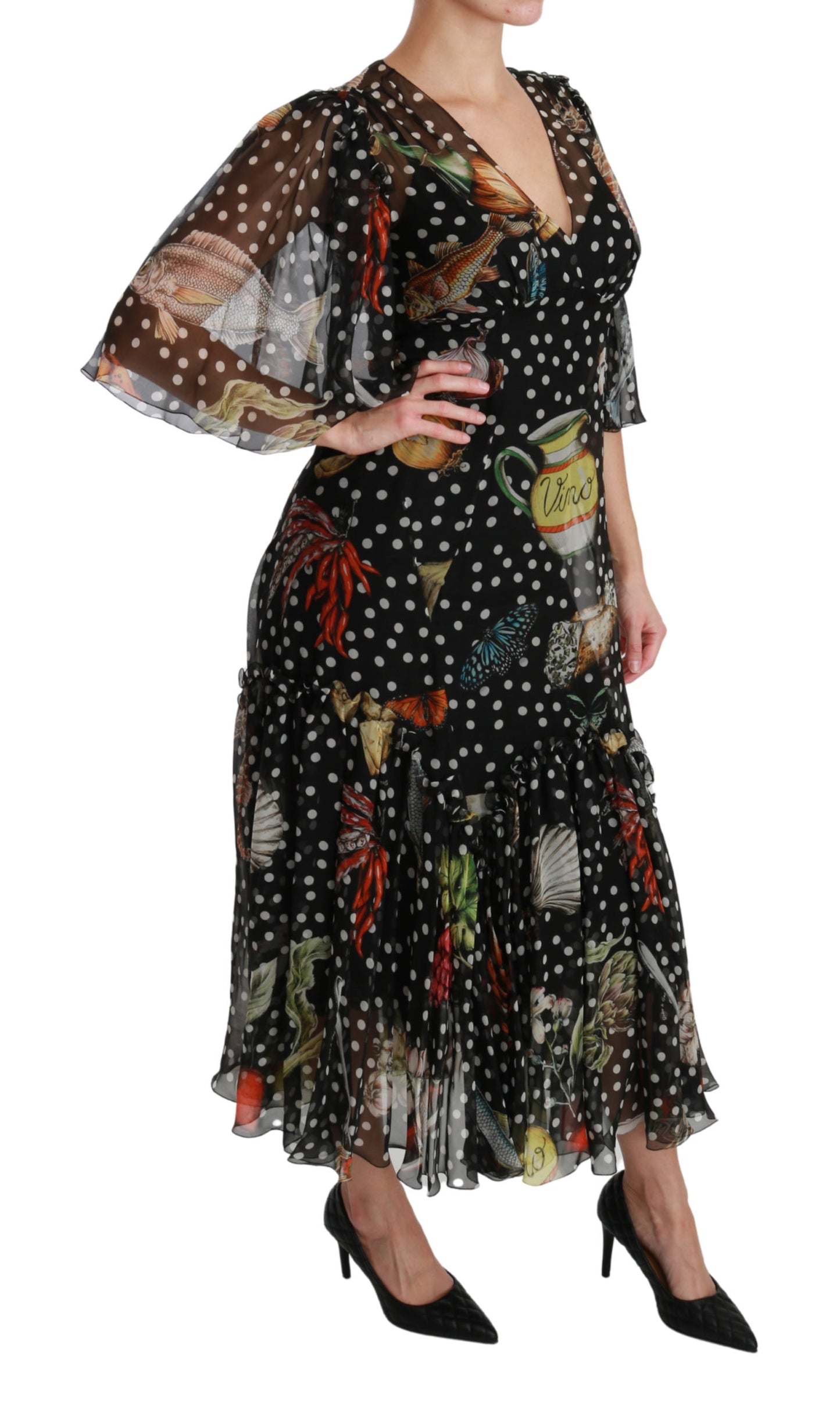 Black Sea Fish Sicily A-Linien-Shiftkleid