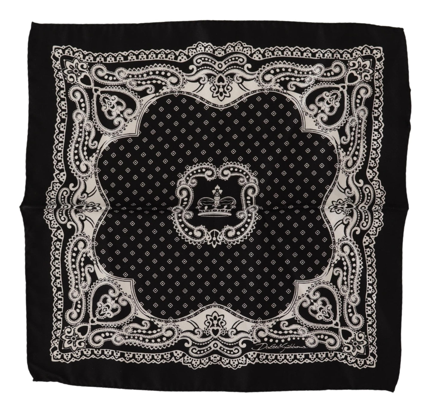 Schwarzes Bandana Crown Seidentaschentuch
