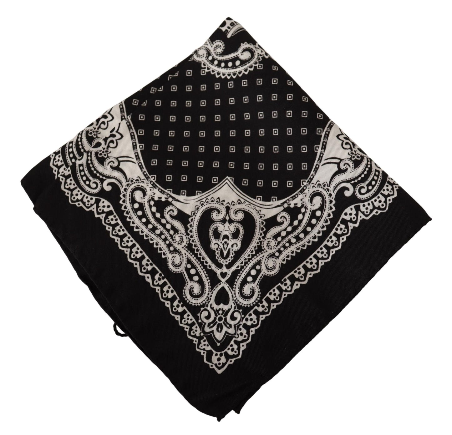 Schwarzes Bandana Crown Seidentaschentuch