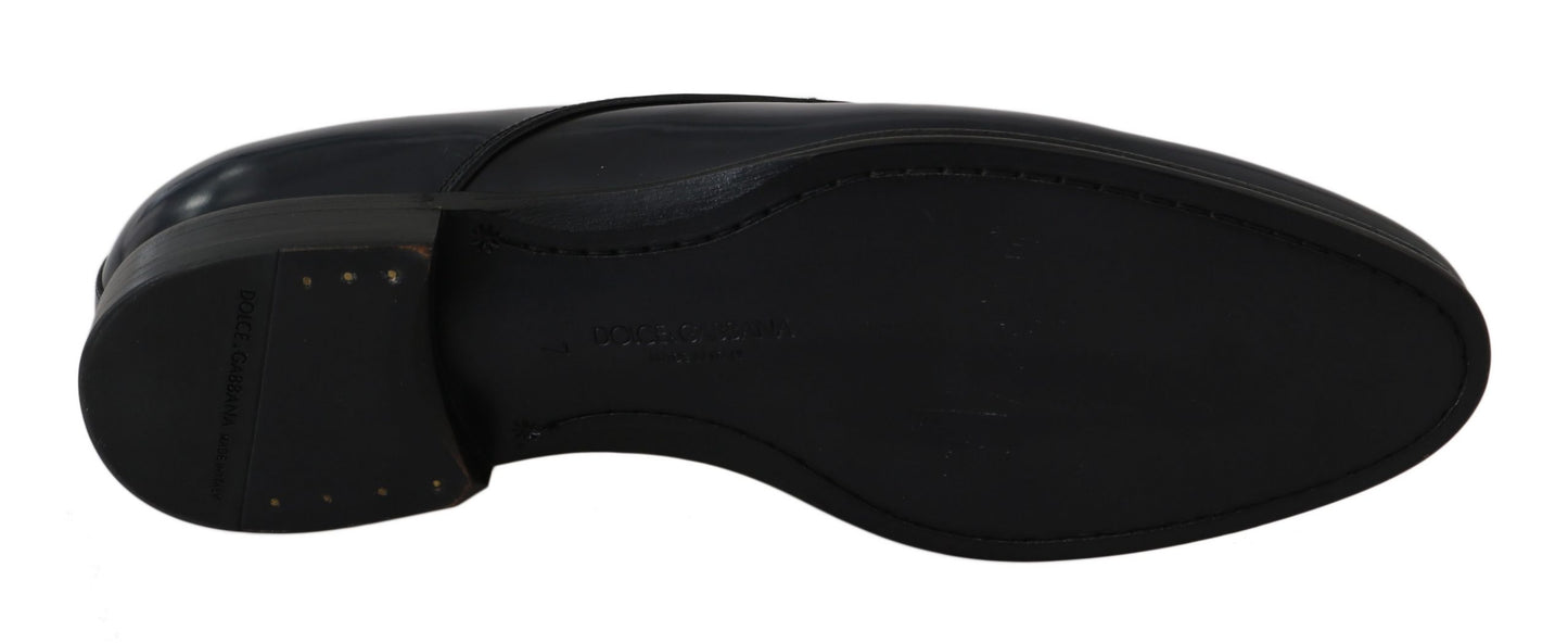 Blau Leder Kleid Derby Formale Herrenschuhe