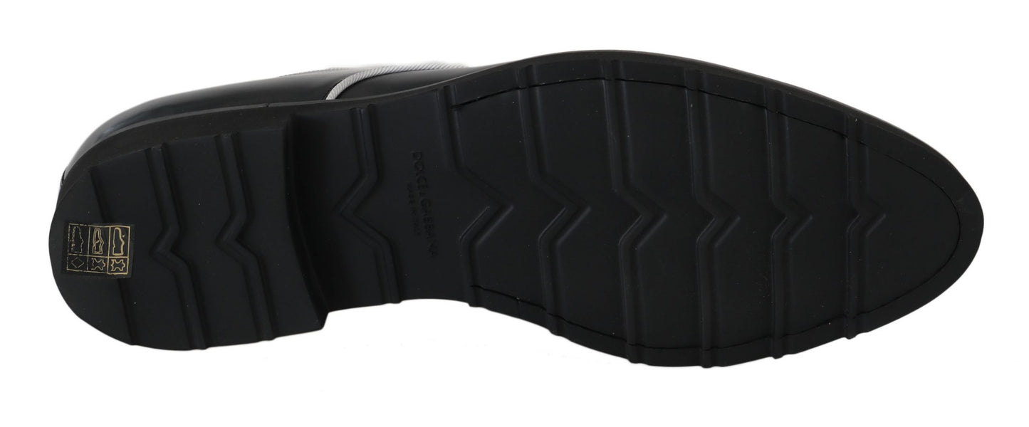 Schwarzes Leder Derby Kleid Formale Herrenschuhe