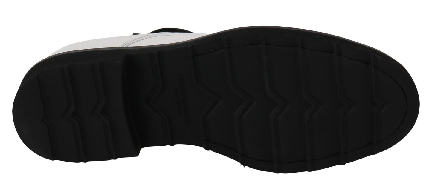 Weiße Leder Derby Kleid Formelle Schuhe