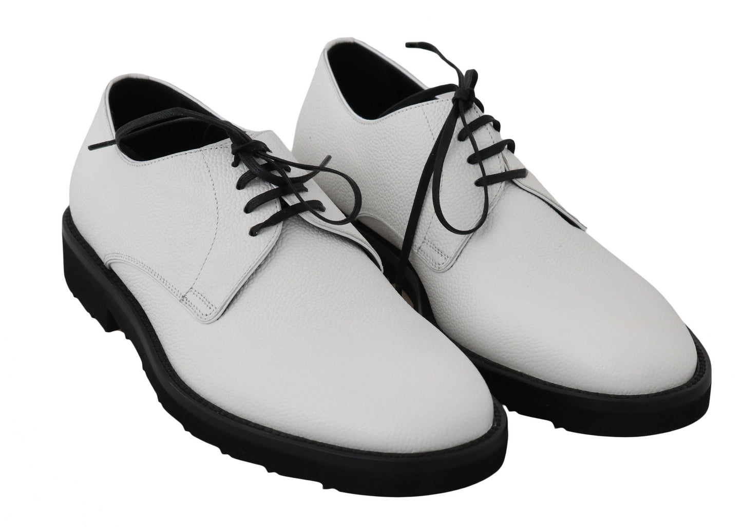 Weiße Leder Derby Kleid Formelle Schuhe