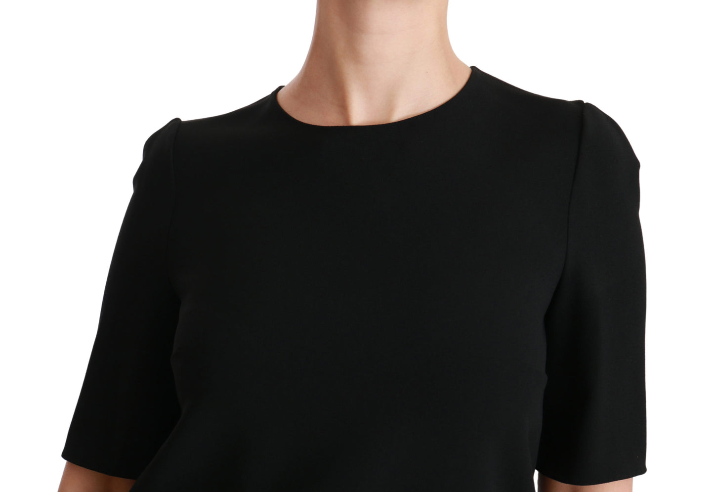 Schwarzes kurzärmeliges Freizeittop Stretchbluse