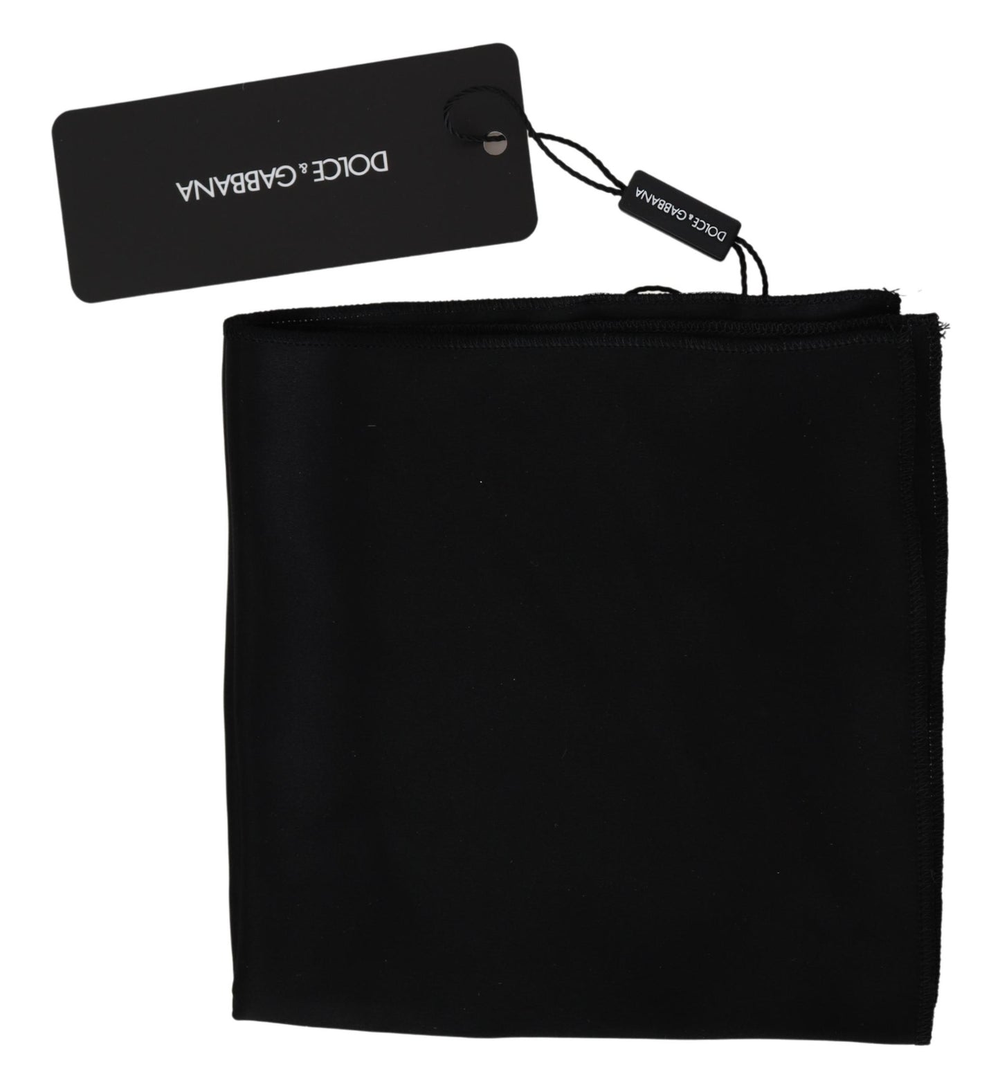 Solides schwarzes quadratisches Seidentaschentuch